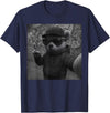 Teddy Bear Graphic Streetwear Hip Hop Men's Design Hip Hop Teddy Bear Selfie Urban Streetwear Peace Sign Rap T-Shirt - Navy Blue