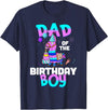 Llama Boys Kids Lovers Dad Fathers Creations Llama Birthday T-Shirt; Birthday Boy Shirt for Dad Father T-Shirt - Navy Blue