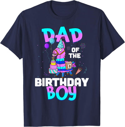Llama Boys Kids Lovers Dad Fathers Creations Llama Birthday T-Shirt; Birthday Boy Shirt for Dad Father T-Shirt