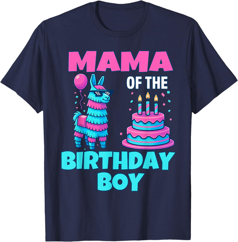gaming gamer Birthday Llama Pinata Family Apparel mama Birthday Boy Llama Pinata Party family mathing women T-Shirt - Navy Blue
