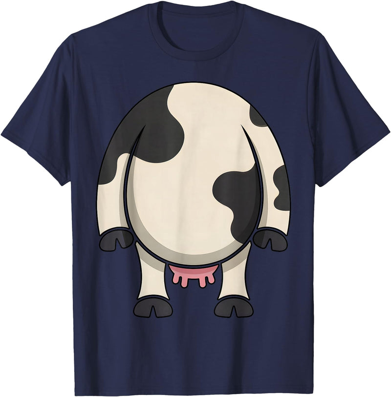 Udderly Moo-tastic Farmer Cow Halloween Outfit Funny Cow Costume Halloween Farm Animal Party T-Shirt - Navy Blue