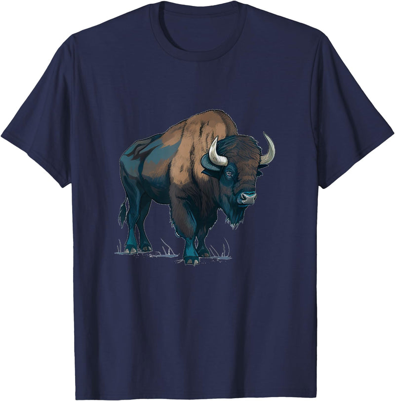 Buffalo Animal Buffalo Bison Animal Costume for Boys and Girls T-Shirt - Navy Blue