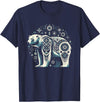 Synthwaive Tribal Polar Bear | Men Women (XS - 6XL+) | Graphic T-Shirt - Navy Blue