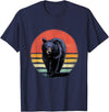 Wowsome! Retro Vintage Black Bear T-Shirt - Navy Blue