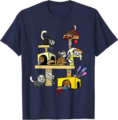 Horrorfilme Katzengeschenke für Katzenliebhaber Funny horror films cats gift gifts for women T-Shirt