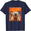 Polar Bears Polar Bear the scream meme The Scream Art Funny Polar Bear Meme T-Shirt - Navy Blue