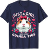 Cute Guinea Pig Gifts Just A Girl Who Loves Guinea Pigs Lover Mom T-Shirt - Navy Blue
