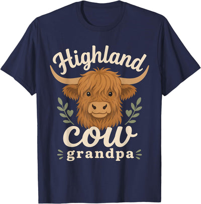 Highland Cow Grandpa Grandfather Father's Day T-Shirt