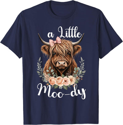 Cute Highland Cow Farm Cowgirl Scottish Cattle T-Shirt