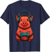 Magical and Funny Pig Farmer Gifts Gamer Pig Gaming T-Shirt - Navy Blue
