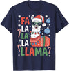 Festive Animal Christmas Funny FA La La La Llama Christmas Holiday Animal Design T-Shirt - Navy Blue