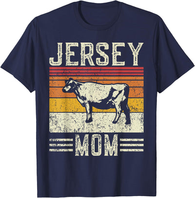 Farmer Best Cow Mom Women Vintage Cattle Jersey T-Shirt