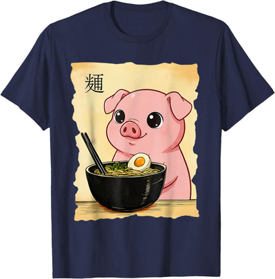Pig Ramen Japanese Kawaii Anime Pig T-Shirt