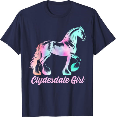 Clydesdale Horse by AKH Clydesdale Horse Girl, Womens Equestrian Clydesdale Horse T-Shirt