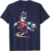 Sports Animals Kids Co. Llama Soccer Ball Boys Kids T-Shirt - Navy Blue