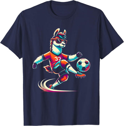Sports Animals Kids Co. Llama Soccer Ball Boys Kids T-Shirt