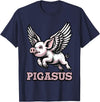 Mythical Pigasus Flying Pig Pigasus Flying Pig Animal Mythical Pig Lover T-Shirt - Navy Blue