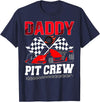 Pit Crew Birthday Boy Funny Party Family Daddy Pit Crew Racing Family Race Car Birthday Boy T-Shirt - Navy Blue