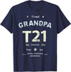 Down RIght Awesome Mom SPED Papa Be Kind Team Bear Proud GRANDPA T21 Squad DOWN SYNDROME Grandad Peace Love Dad T-Shirt - Navy Blue