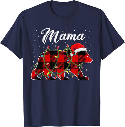 Mama Bear Red Buffalo Plaid Mom Bear Pajama T-Shirt
