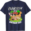 Matching Farm Theme Birthday Shirts By PDQA Daddy of The Bday Boy Farm Animals Matching Farm Theme T-Shirt - Navy Blue