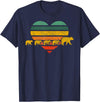 Just for Mom Mama Bear Four Cubs Shirt Retr Heart Mothers Day Gift T-Shirt - Navy Blue