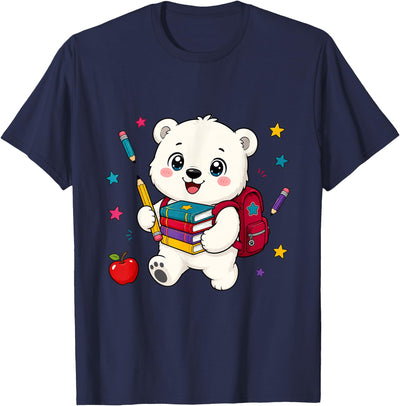 HyggeGoods Cute Polar Bear Back to School Kids Teacher Student T-Shirt