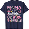 Birthday Girl CowGirl Matching Family Mama Of The Birthday Cow-Girl Rodeo Cow Girl Birthday T-Shirt - Navy Blue