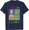 Como se LLAMA Shirts Funny Como Se LLAMA Animal for LLAMA Lovers T-Shirt - Navy Blue