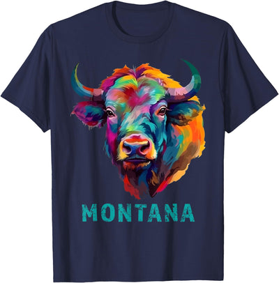 Cow Home Decor Montana American Bison Lover Buffalo Souvenir T-Shirt