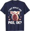 Pig Gift Pig Lover Stuff & Pig Novelty Accessories Funny Pig Design For Men Women Kids Animal Farmer Pig Lovers T-Shirt - Navy Blue
