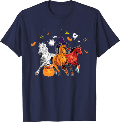 Halloween Horse Lover Gifts Horse Mummy Witch Halloween Horror Gift For Horse Lover T-Shirt