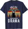 BR - LLAMA Tshirts Vintage Only You can Prevent Drama Llama T-Shirt - Navy Blue