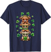 St Patricks Day Highland Cow Lucky Irish Shamrock Funny St Patrick's Day Highland Cow Lucky Shamrock Irish T-Shirt - Navy