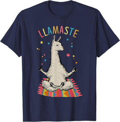 Funny Llama Yoga T-Shirt Llama Llamaste T-Shirt