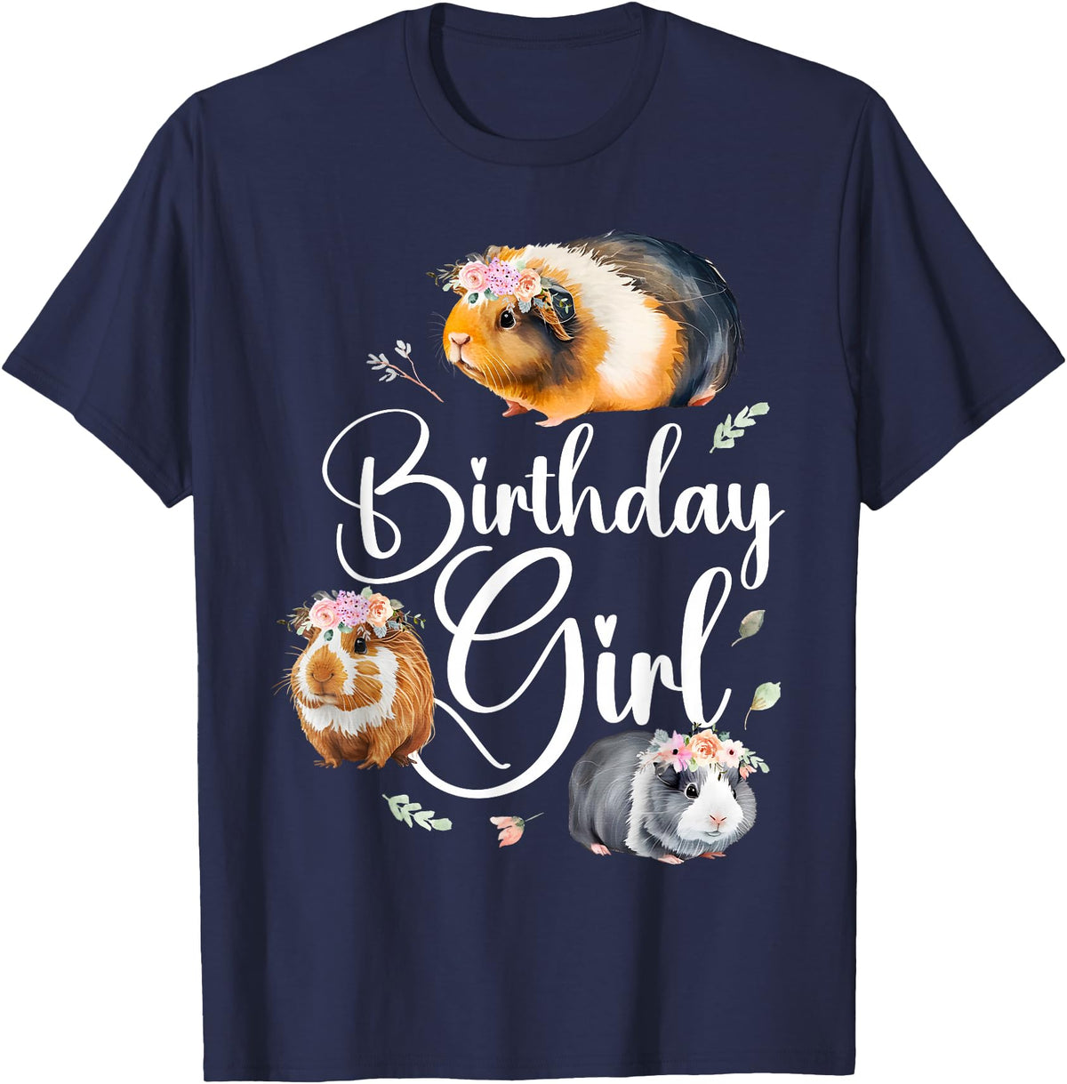 Cute Guinea Pig Lover HD0 Guinea Pig Birthday Girl T-Shirt - Navy Blue