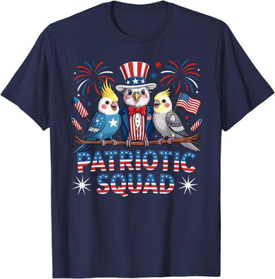 Cockatiel Parakeet Bird 4th Of July Bird Lover Patriotic Cockatiel Parakeet Bird Birdwatching 4th of July T-Shirt