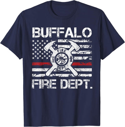 Foxio Buffalo New York Fire Department Thin Red Line Logo T-Shirt