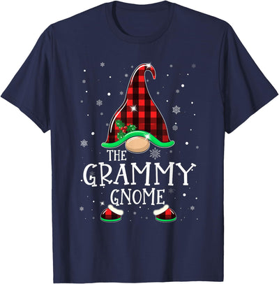 Funny Grammy Gnome Buffalo Plaid Matching Christmas Pajama T-Shirt