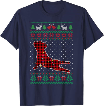 Christmas Frenchie Dog Xmas Frenchie Red Plaid Buffalo Funny T-Shirt