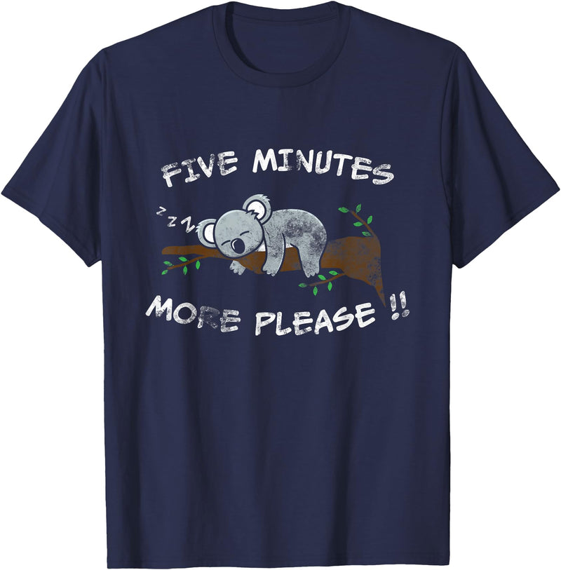 Australian Animal Wildlife Lover Slow Koala Bear Hanging Sleeping In A Tree T-Shirt - Navy Blue