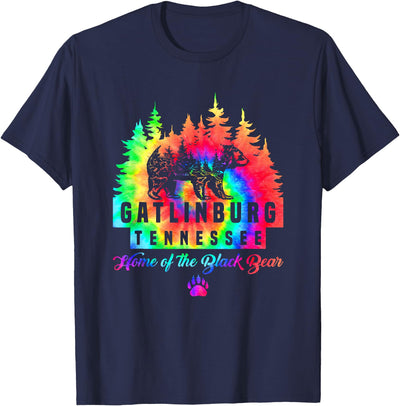 Gatlinburg Tennessee Bear Great Smoky Mountains Tie Dye T-Shirt