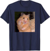Hamster Meme Peace Sign Funny Pet Owner Trendy T-Shirt - Navy Blue