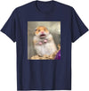Scared Hamster Meme Funny Pet Owner Dank Trendy T-Shirt - Navy Blue