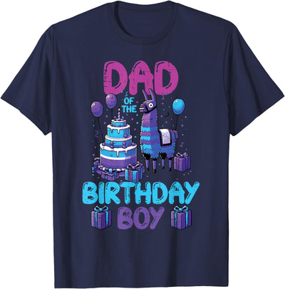 Birthday Party Shirts For Men Women Kids Dad of Birthday Boy Llama Pinata Party Family Matching Men T-Shirt
