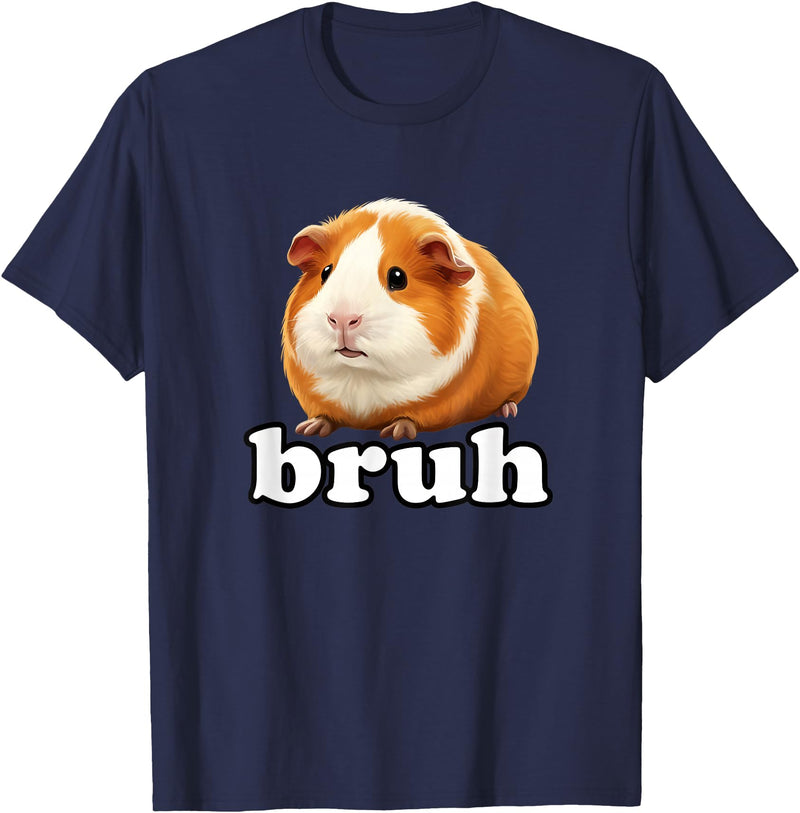 Guinea Pig Rodent Kids Animal Lover Farm Pets Cute Guinea Pig Bruh Cute Rodent Kids Animal Lover Funny T-Shirt - Navy Blue