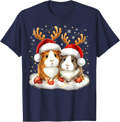 Christmas Guinea Pig Reindeer Xmas T-Shirt