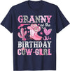 Pink Western Cowgirl Bday Party Family Matching Granny Of The Birthday Cow-Girl Rodeo Cowgirl Bday T-Shirt - Navy Blue