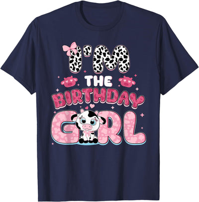 Birthday Hhl Group I'm the Birthday Girl Farm Cow Family T-Shirt