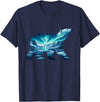 Arctic Wildlife Aurora Borealis Polar Bear Nature Northern Lights Polar Bear Arctic Landscape T-Shirt - Navy Blue